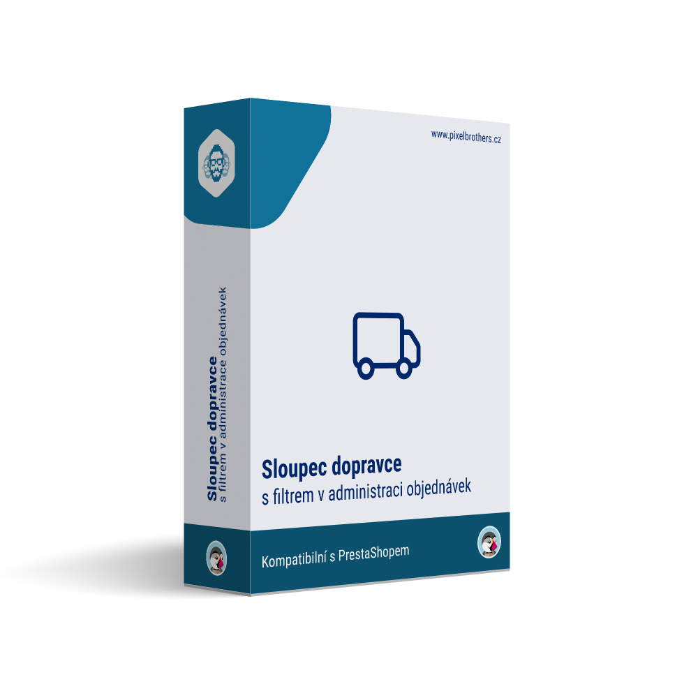 Sloupec dopravce v administraci objednávek